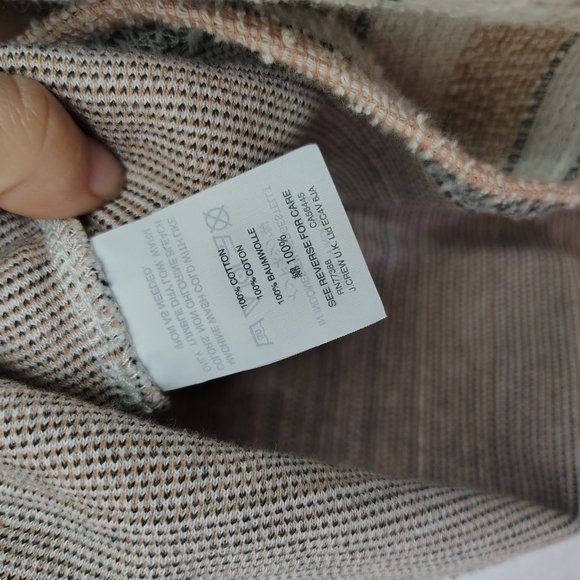 Madewell Women's Textured Knit Top in Neutral Stripes Sz Small - Picture 3 of 8